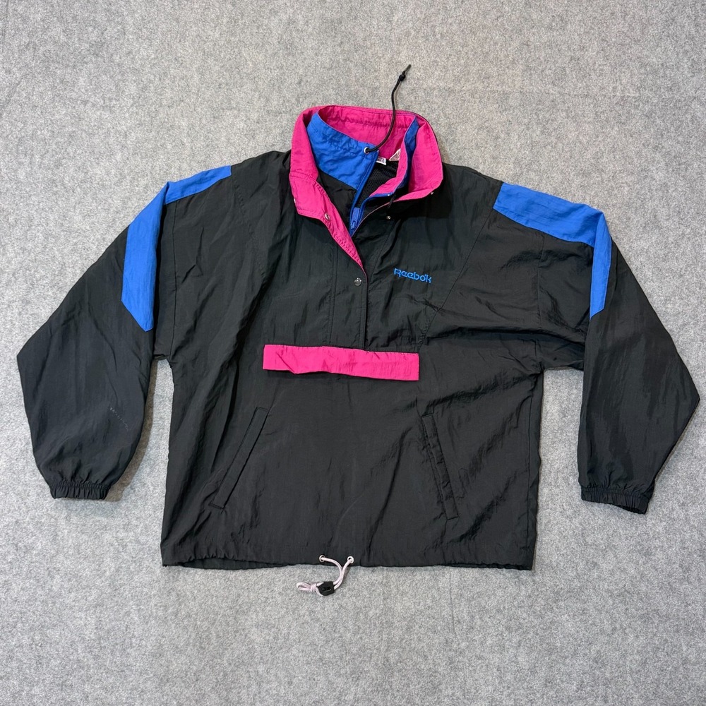 Reebok Vintage 90s Color Block Popover Windbreaker Jacket Women's Size Large